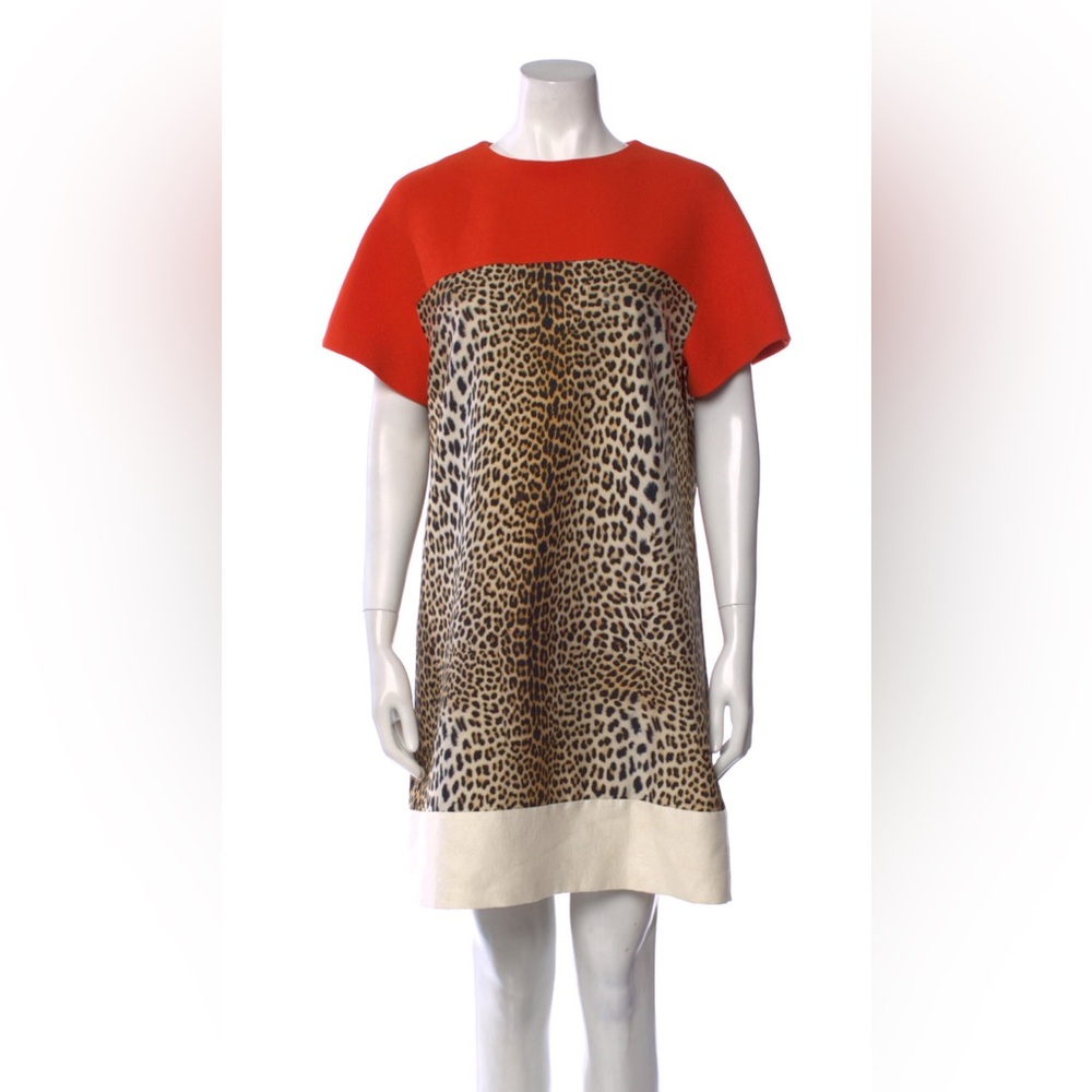 Giambattista Valli Orange and Leopard Dress